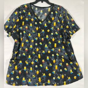 Universal Studios Minions The Rise Of Gru Scrub‎ Top Women’s 2XL Multicolor